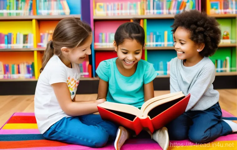 독서지도사 취업 성공 사례 - **Prompt 1: Children's Interactive Reading Session**
    A group of 4-5 diverse children, aged appro...